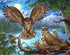Owl Family Sitting in the Nest